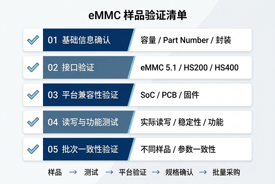 eMMC样品验证清单