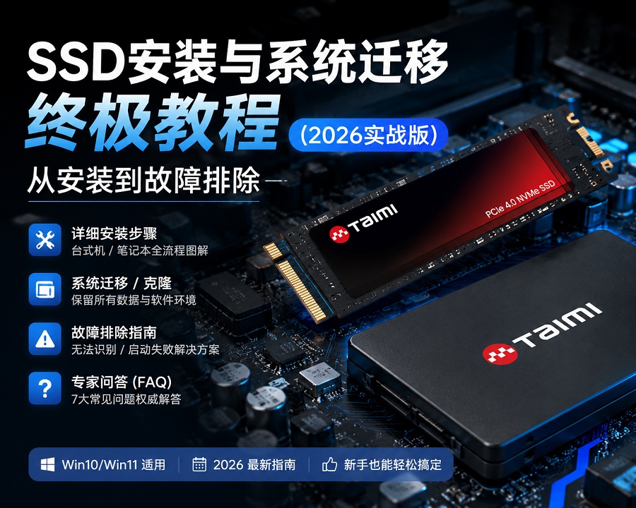 SSD安装与系统迁移终极教程2026封面图