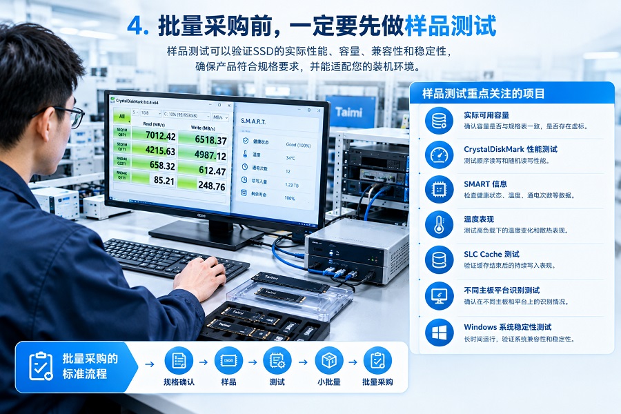 SSD批量采购前样品性能测试与兼容性验证
